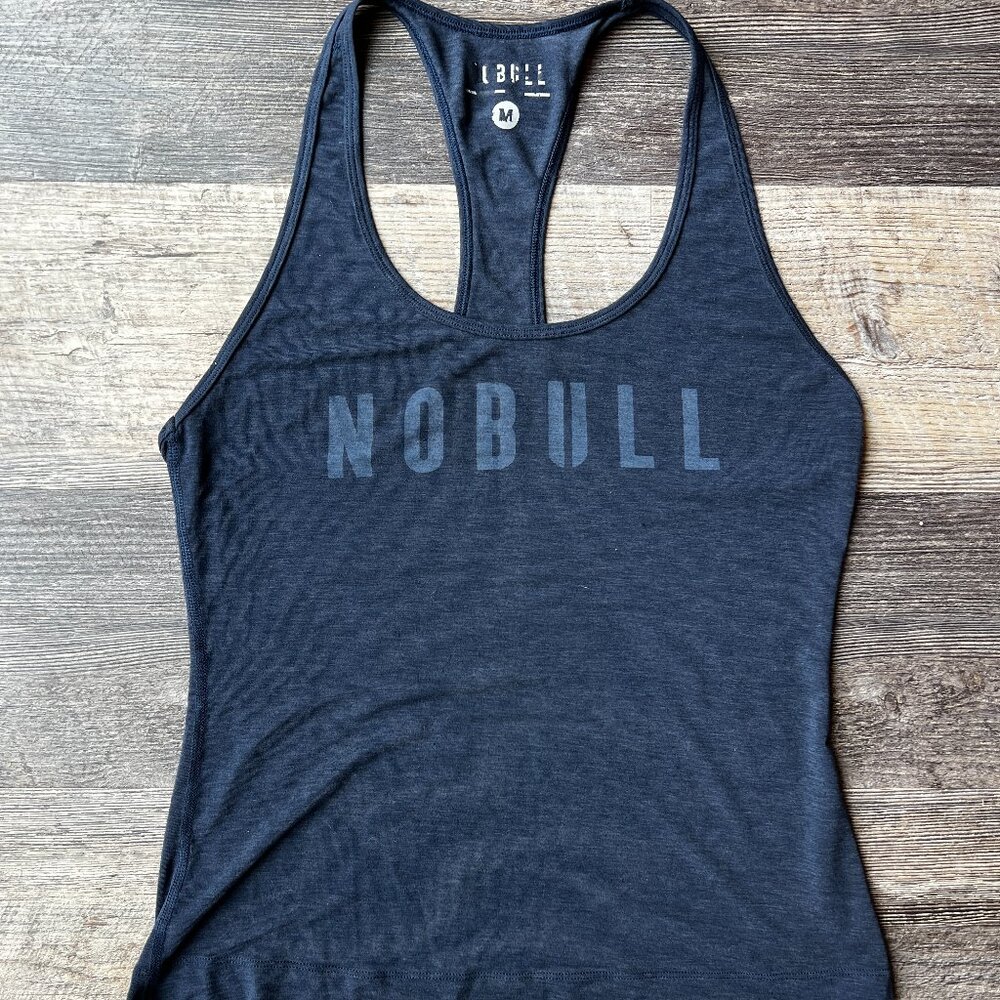 NOBULL Navy Racerback Fitted Tank | Athletic Training Top | Size Medium